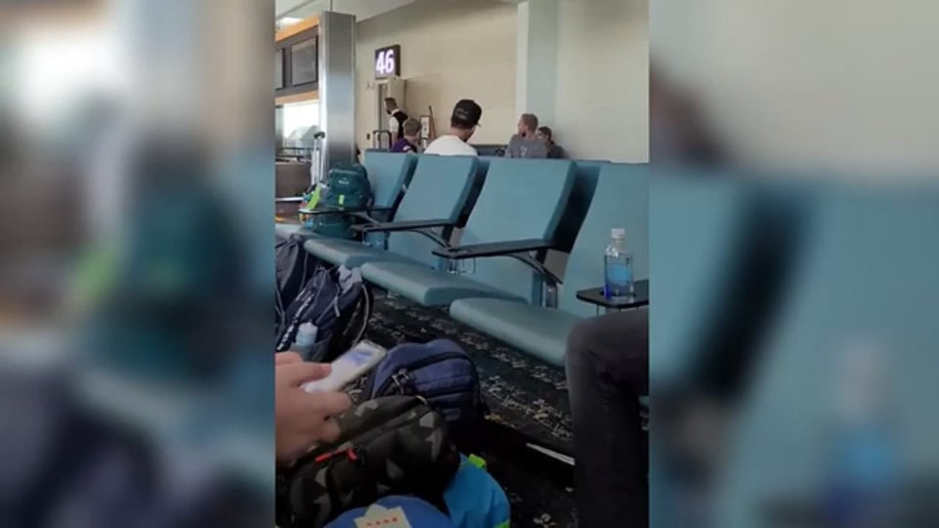H1308042_Drunk Man Attacks Woman & Child At Airport, Chaos Erupts (Police Bodycam)